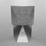 alu, aluminium, folded plate, origami, perforated, stackable chair, tlf03, tobias labarque
