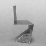 alu, aluminium, folded plate, origami, perforated, stackable chair, tlf03, tobias labarque